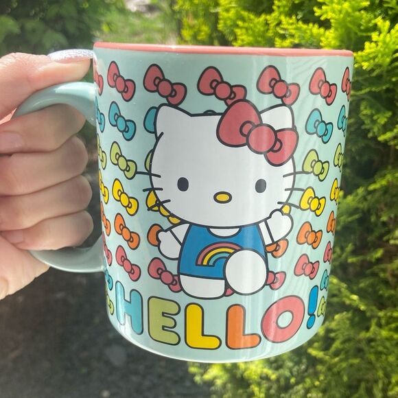 Hello Kitty Mug with Rainbow Bows - Mint Green Hello Kitty Mug - brand new! - Picture 1 of 5